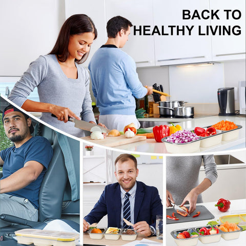 CLFORLORGN 3-compartment metal box for leftovers, dips, and snacks