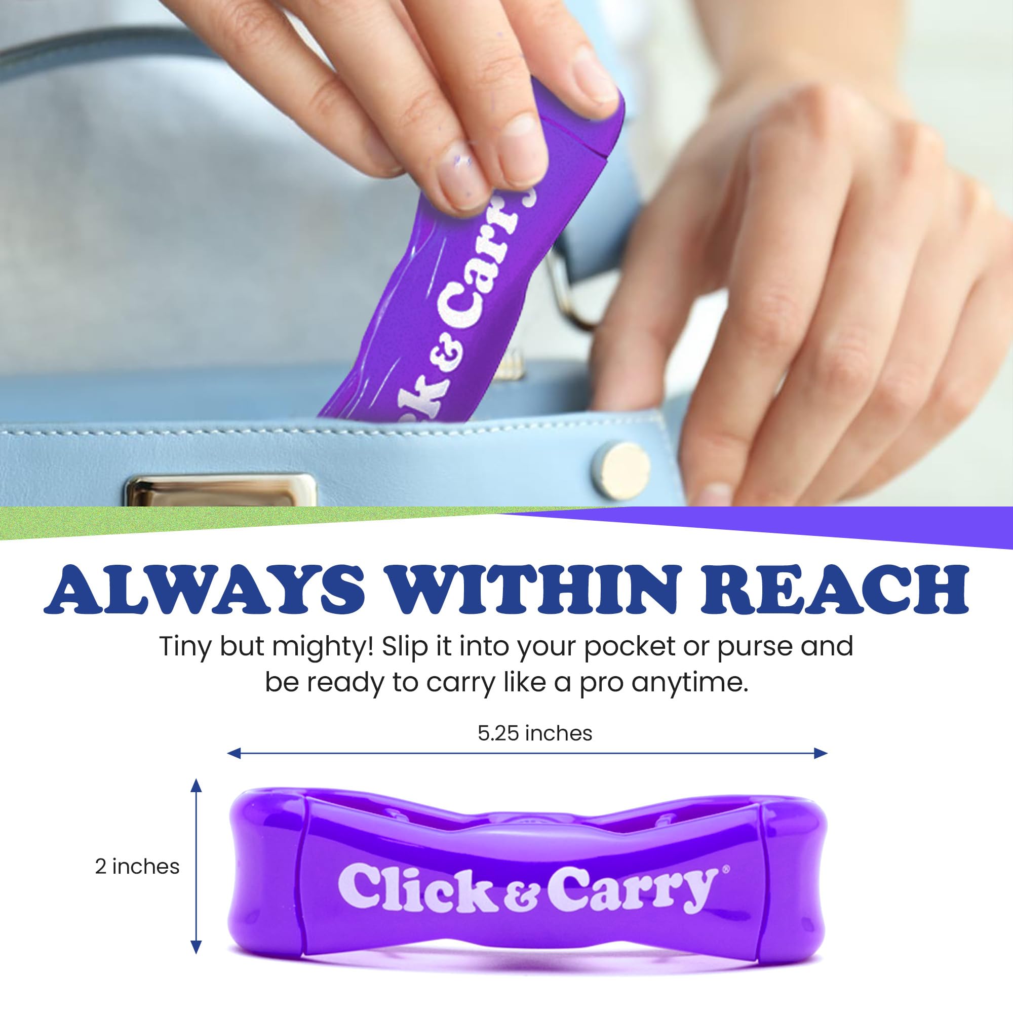 Click & Carry bag clip and carry secures bags for efficient loads