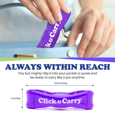 Click & Carry bag clip and carry secures bags for efficient loads