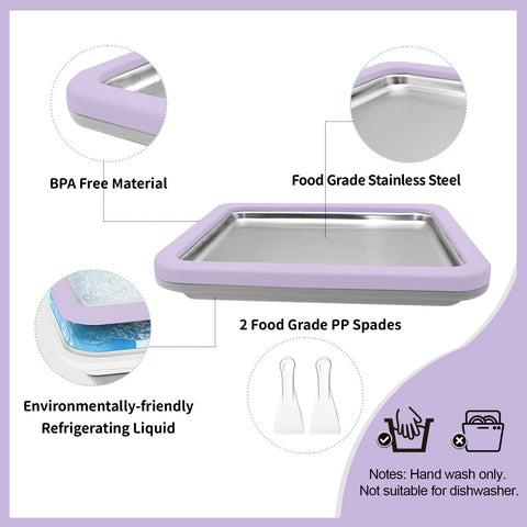 Climafusion frozen yogurt plate demonstrates versatile surface for various treats.