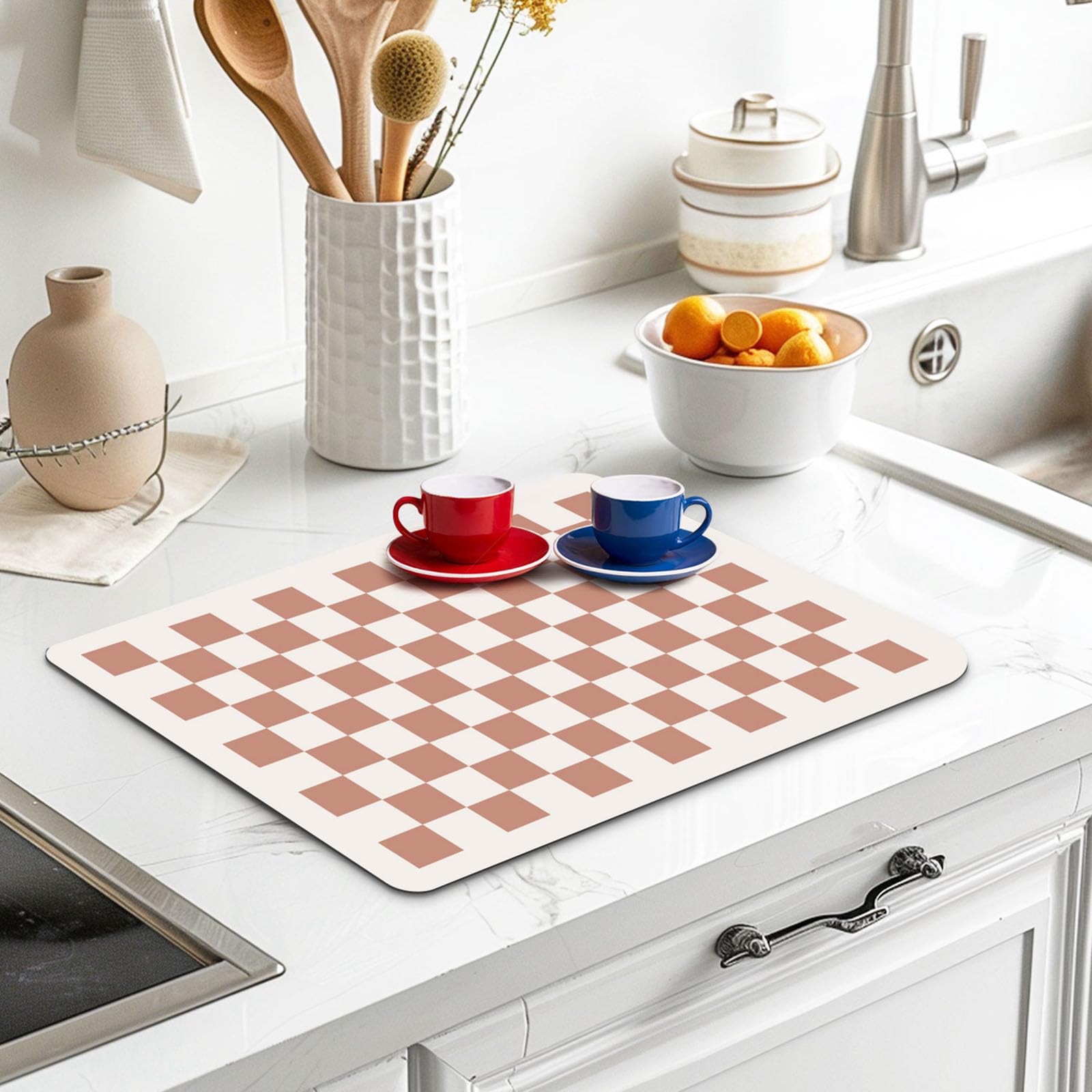 Clinuse Coffee Mats anti-slip back keeps the mat steady during busy brewing.