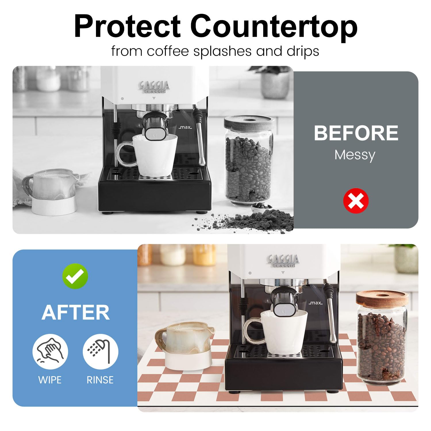 Clinuse Coffee Mats foldable design for easy storage after use.