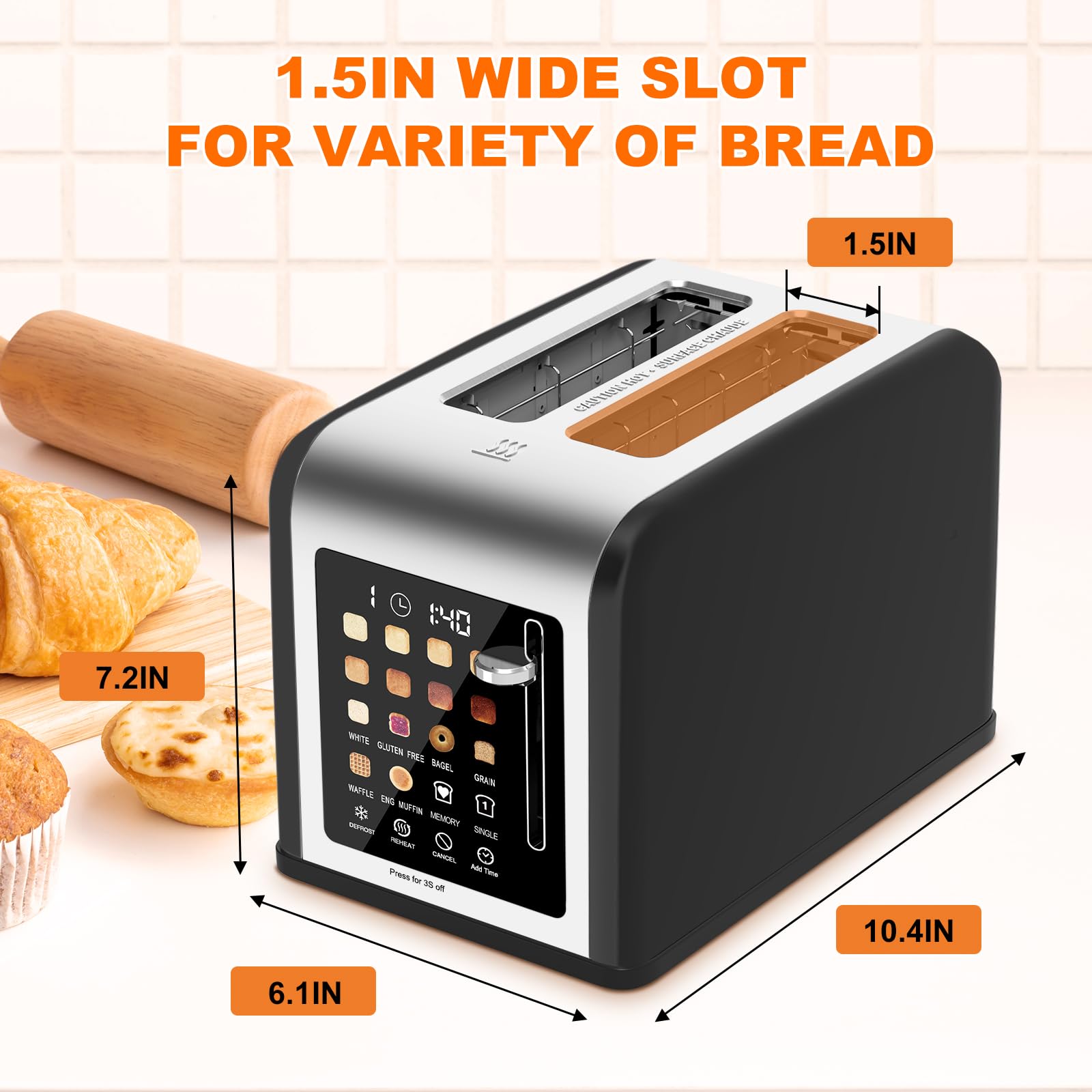 Clixane 2-Slice Toaster crumb tray is easy to clean after slices.