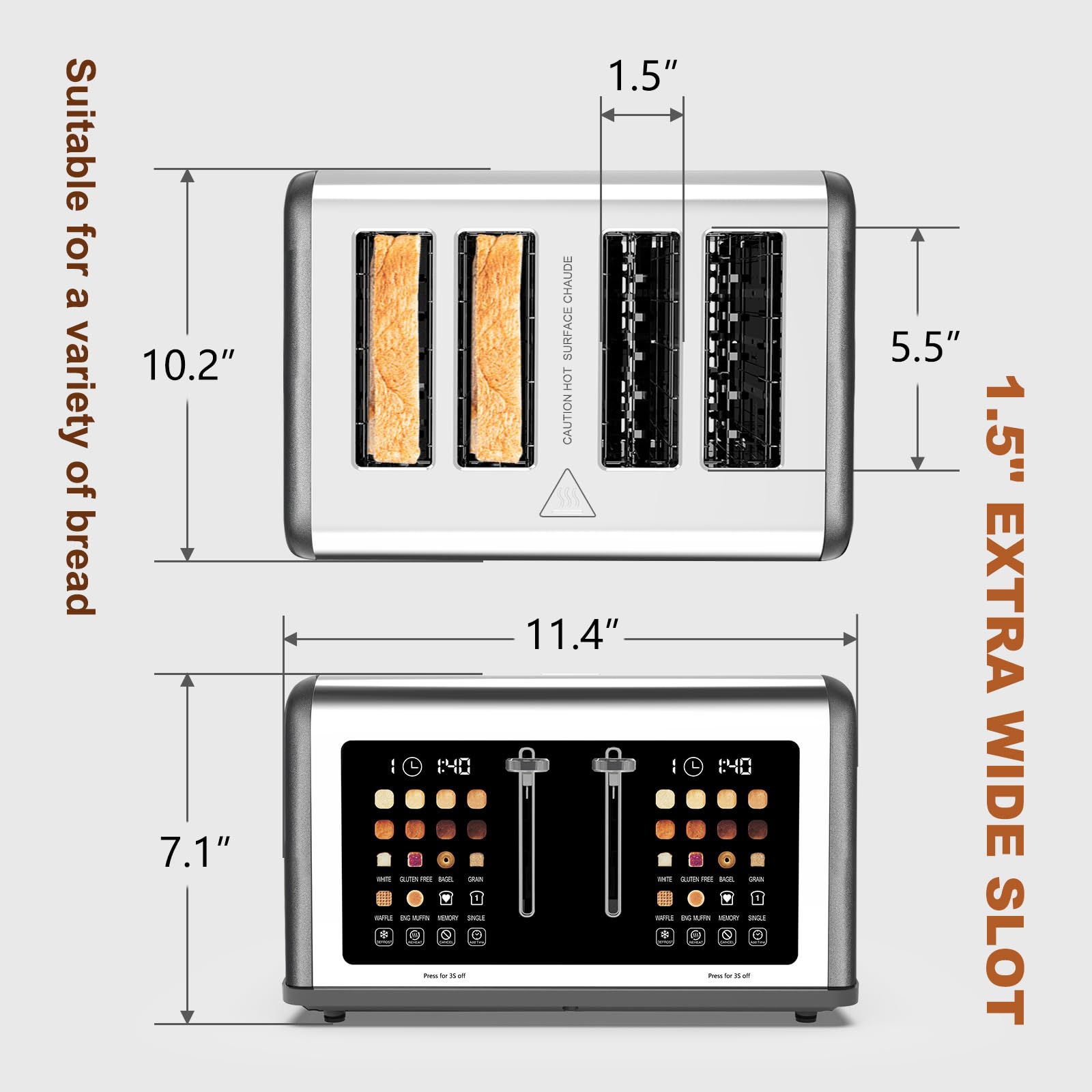 Clixane dual-control panels show simultaneous toasting customization.