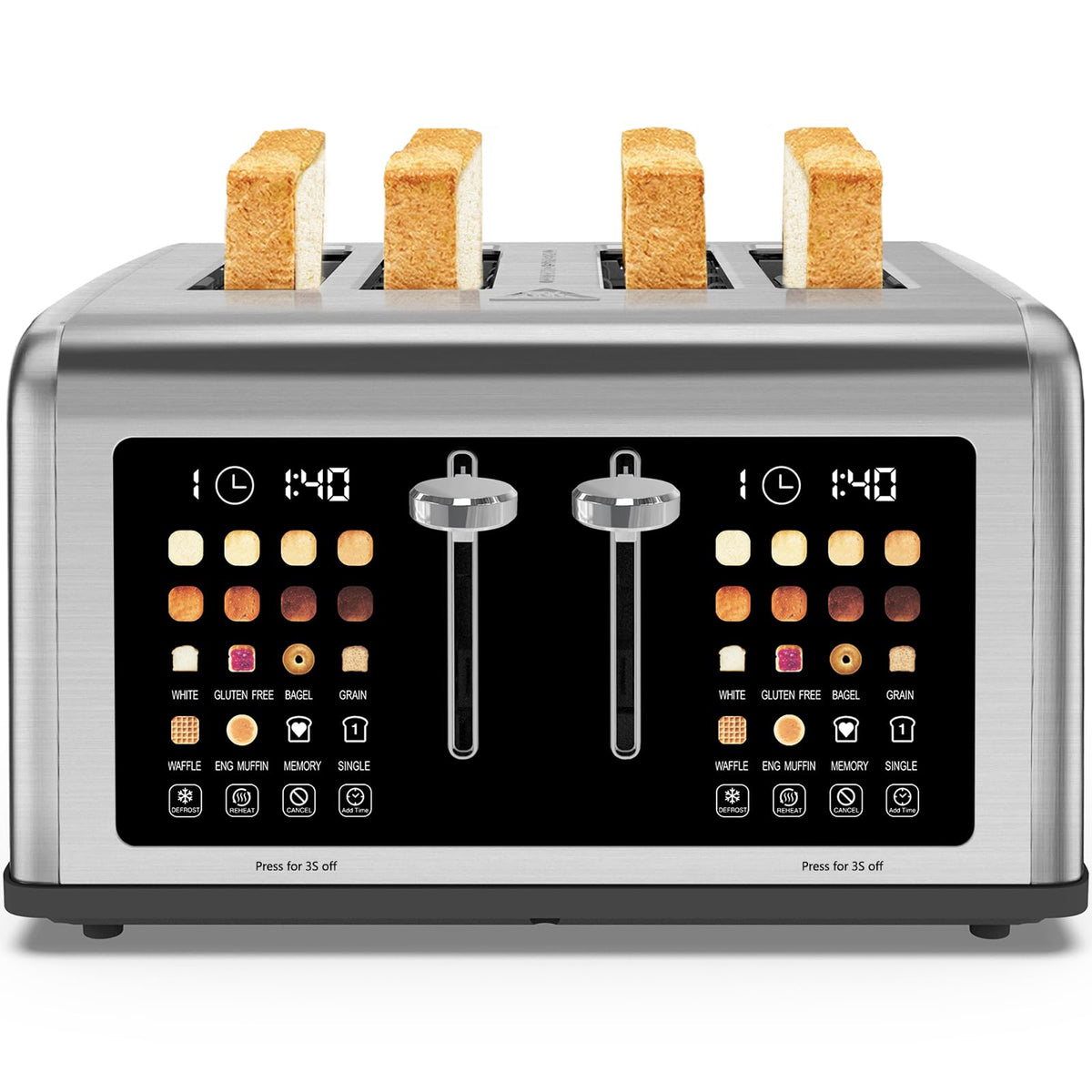 Clixane 4-Slice Toaster front view with sleek finish for a modern kitchen