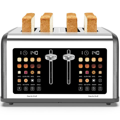 Clixane stainless steel grey toaster complements a modern kitchen.