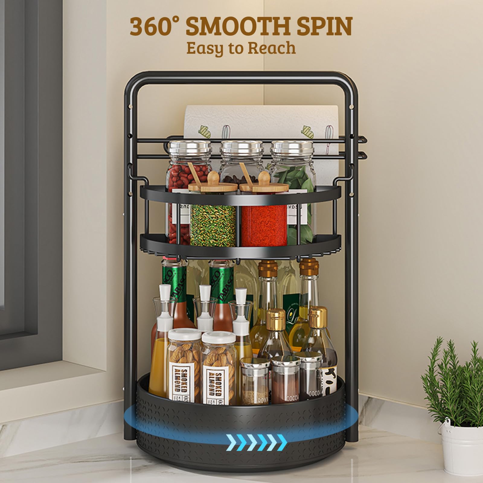 Clokta built-in paper towel holder on rack enables quick cleanups and easy spill control.