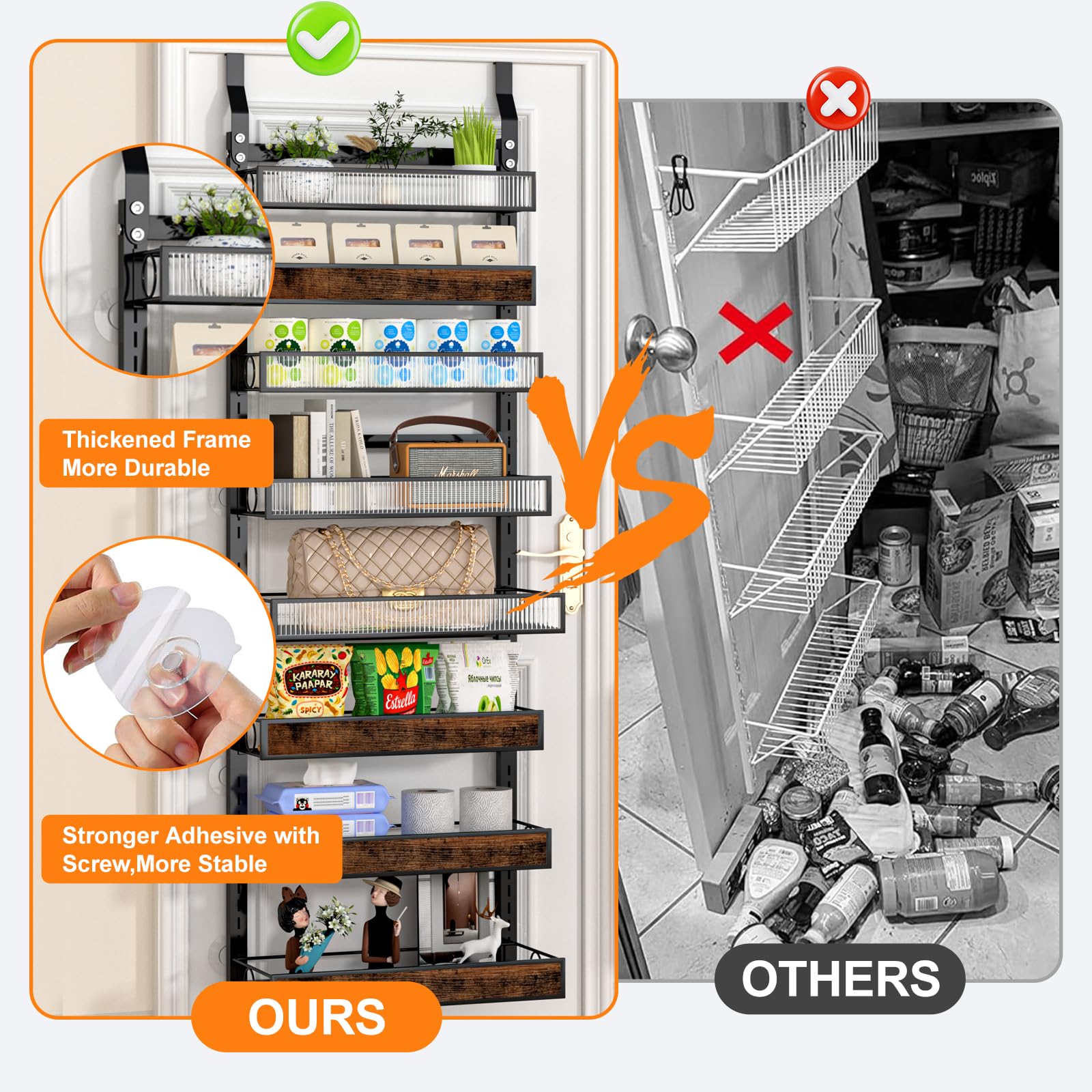 Clothink spice rack with jars and snacks for easy access