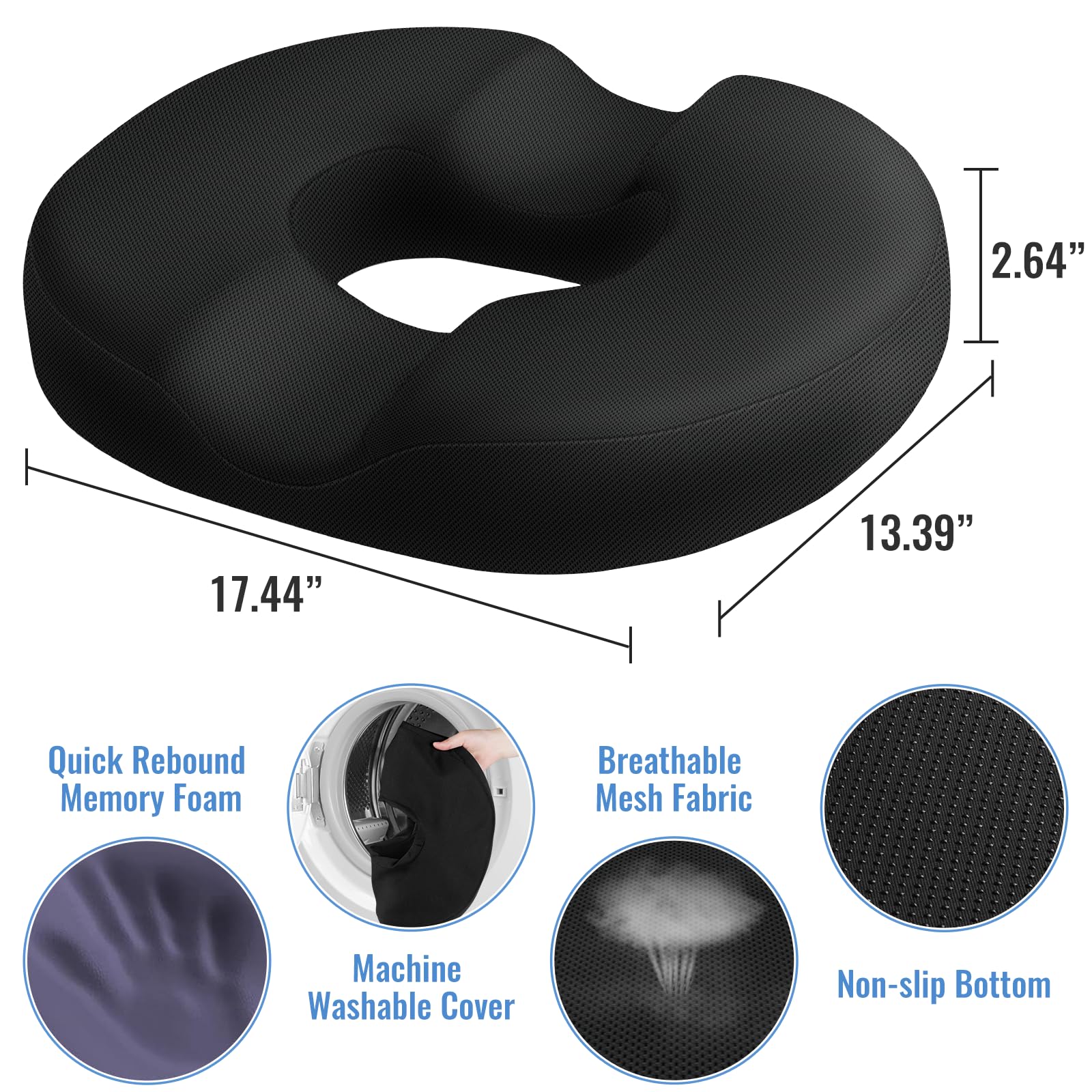 CloudBliss donut pillow demonstrates ergonomic gap design for even weight distribution
