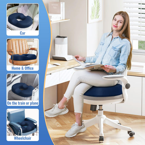 CloudBliss memory foam core delivers cushioned support and quick contouring to sit bones.