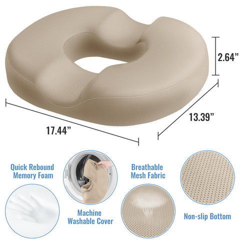 CloudBliss donut pillow memory foam core delivers comfortable seating.