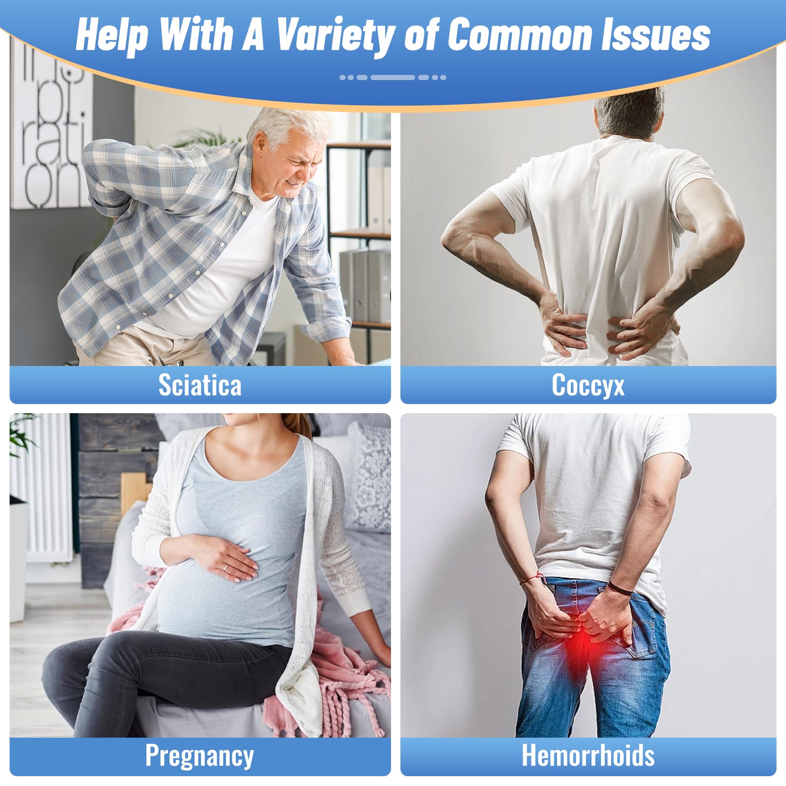 CloudBliss evenly distributes weight to relieve sedentary discomfort and improve posture.
