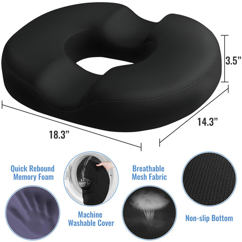 CloudBliss donut pillow on car seat for comfortable travel.