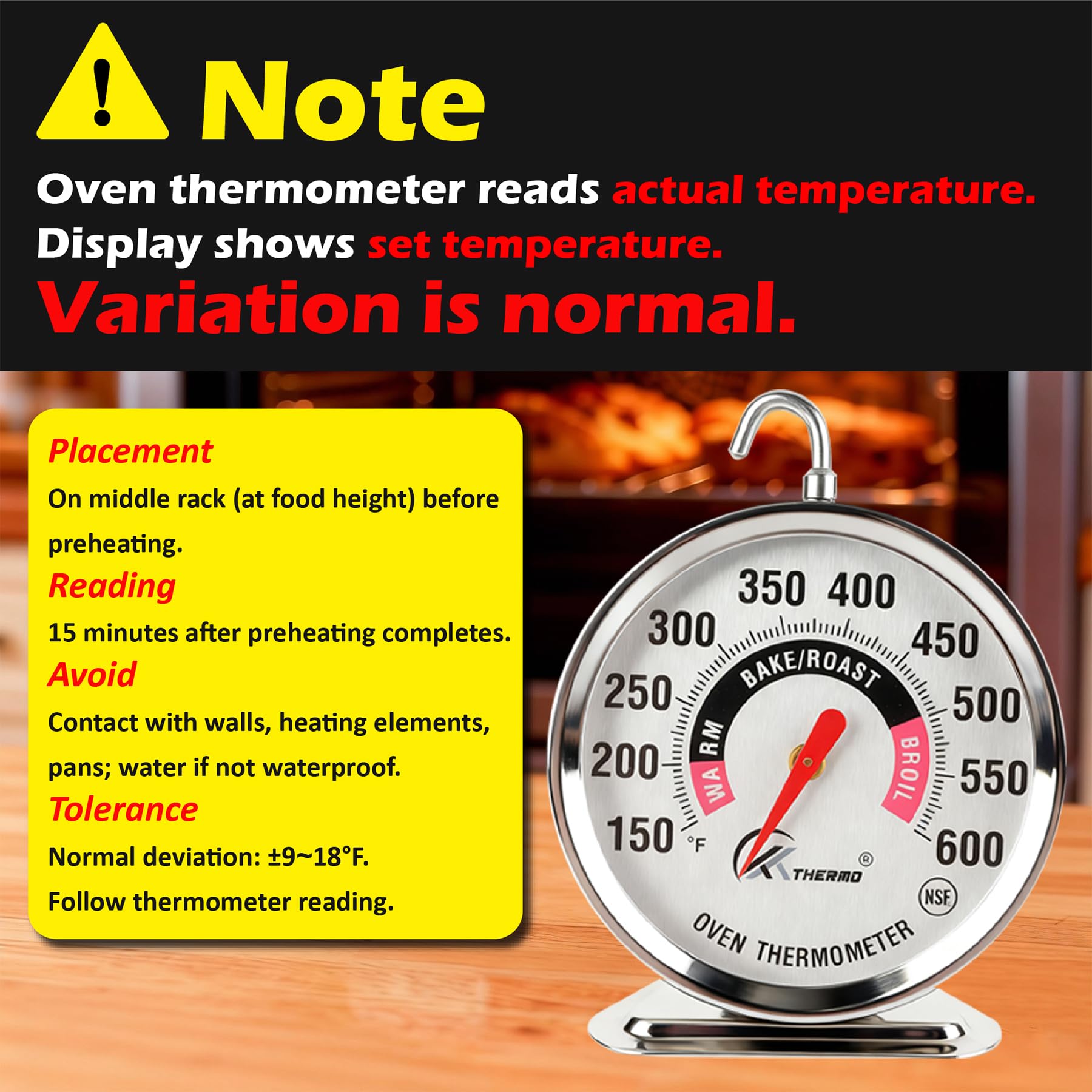 CloudHand kitchen-use thermometer shown in a home oven setup