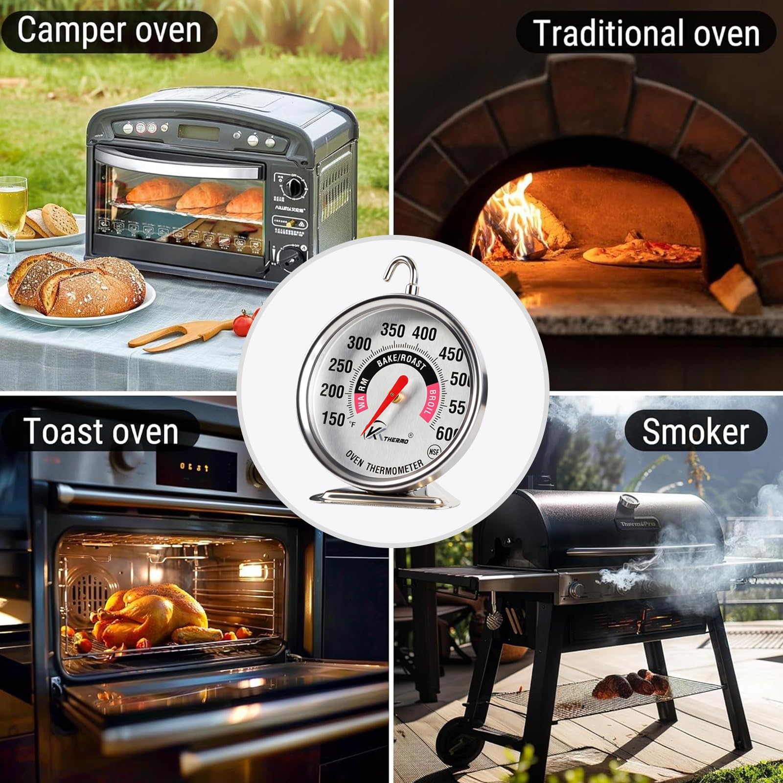 CloudHand thermometer stands or hangs for flexible kitchen viewing