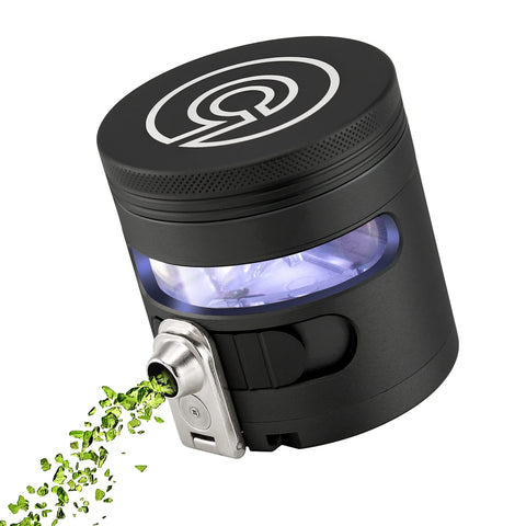 Cloudious9 Tectonic9 grinder top view shows premium black aluminum and compact home-use design.