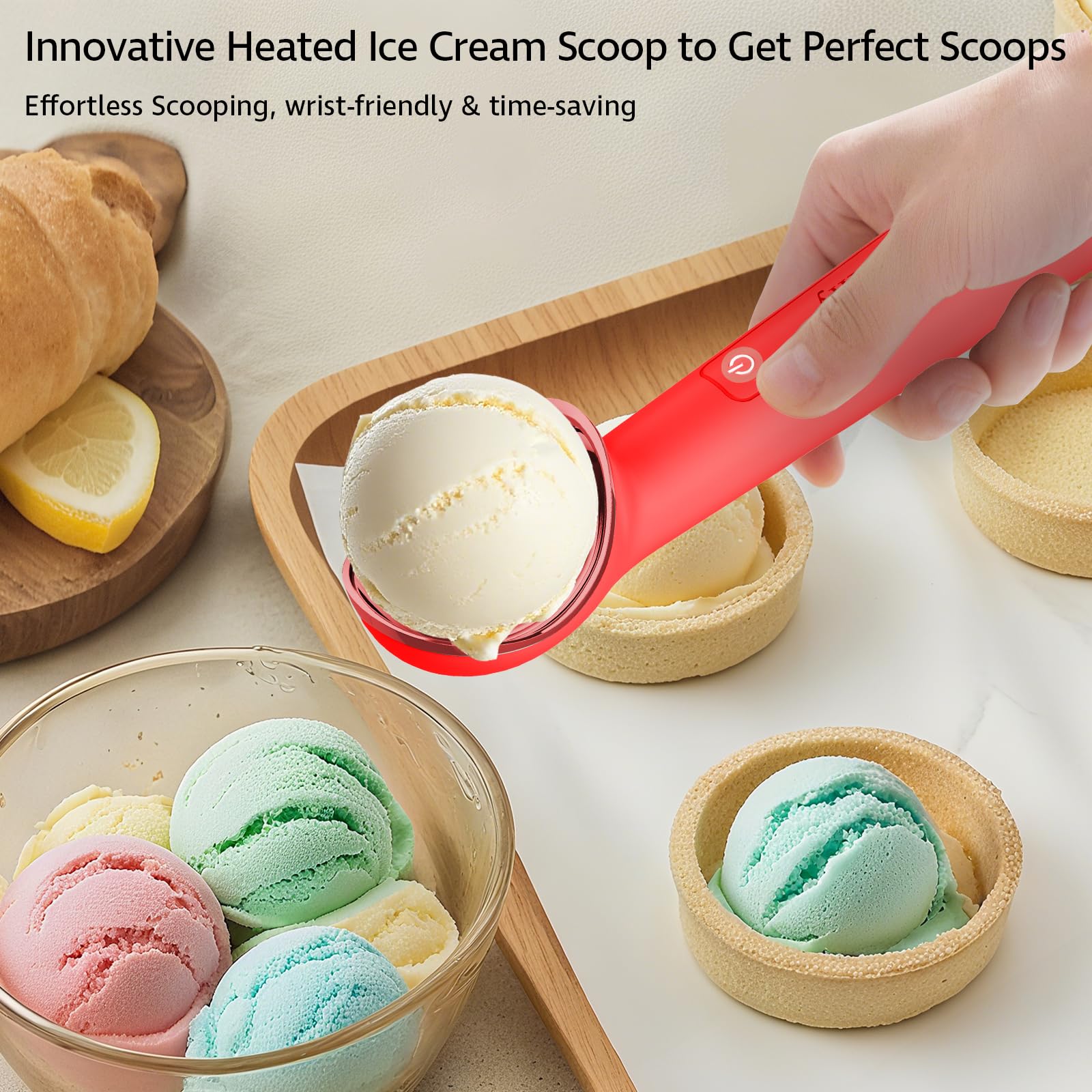 Cloukily ergonomic non-slip handle reduces wrist strain during scooping.