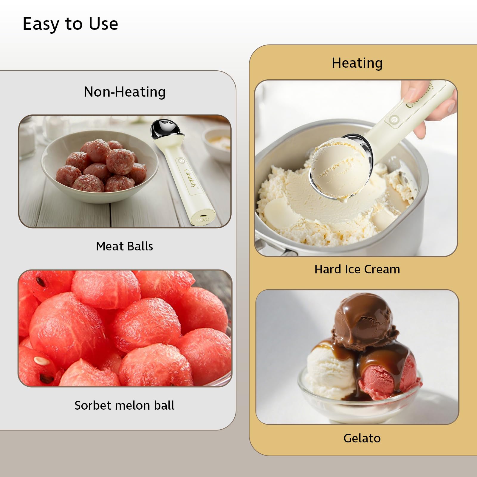 Cloukily gift-ready gadget for ice cream lovers at holidays or birthdays.