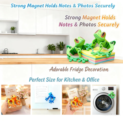 clould fitness magnetic frog articulates, side pose for playful desk display
