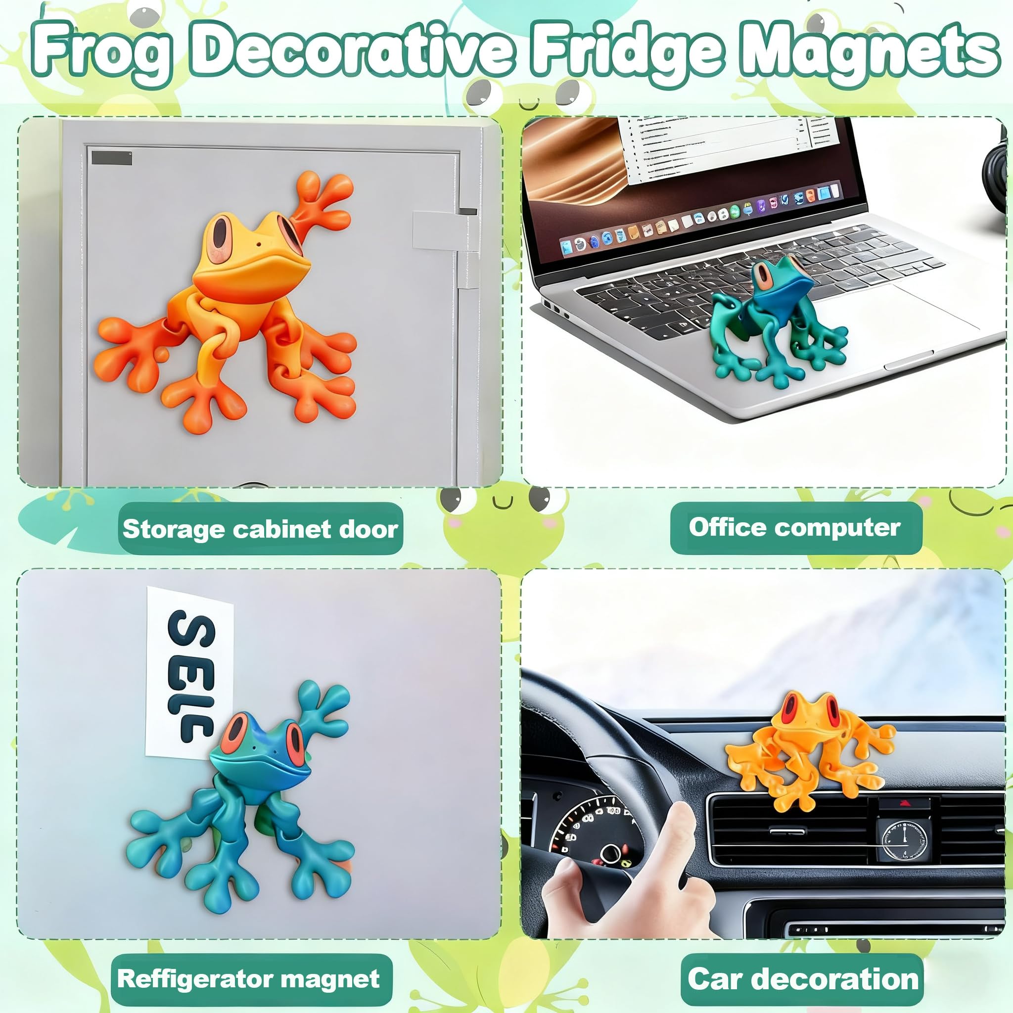 clould fitness frog magnet on whiteboard, versatile decor and note holder