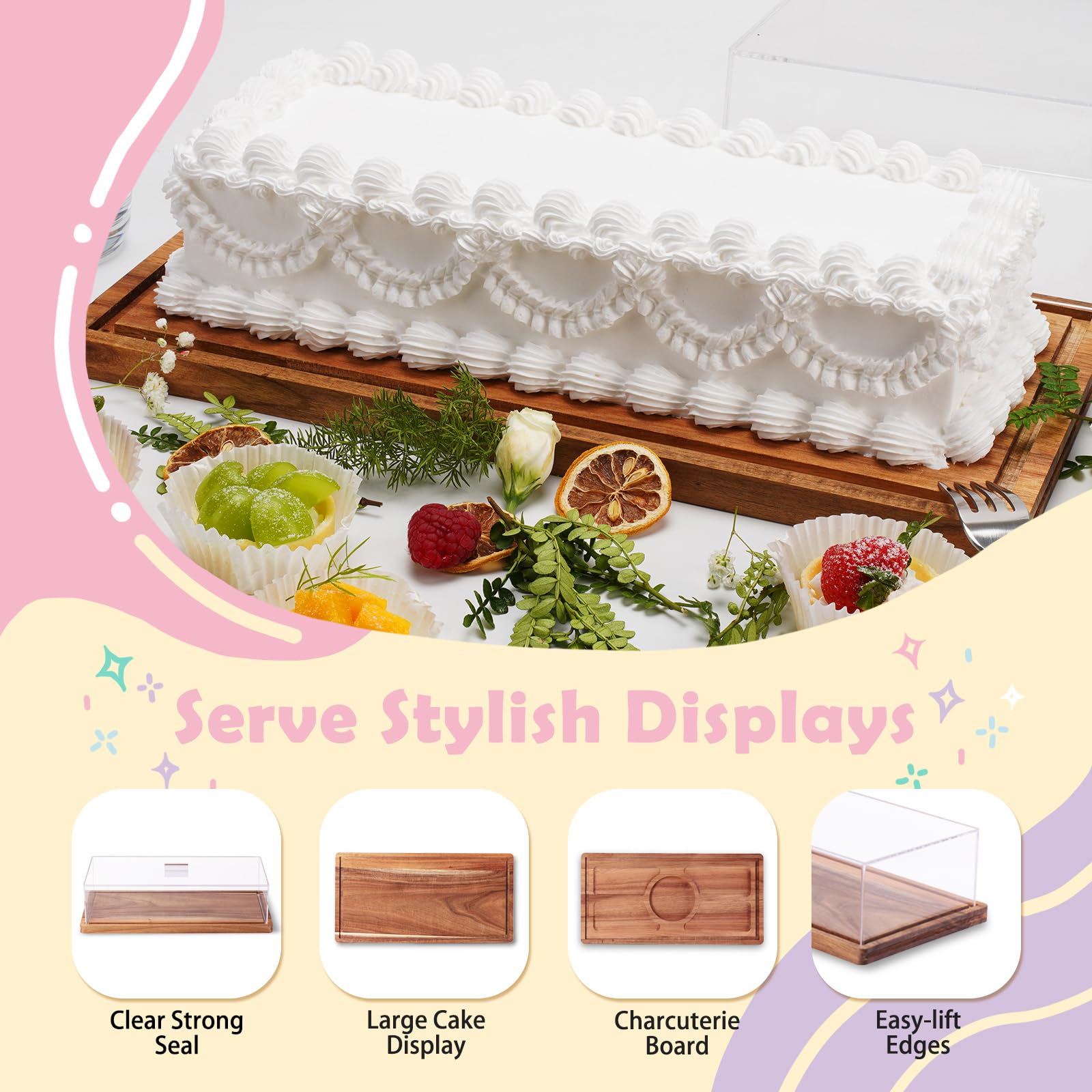 ClouTideR 2in1 charcuterie tray doubles as cake stand for versatile serving.