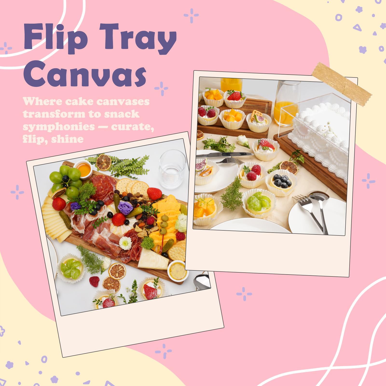 ClouTideR rectangle flip tray for refined fine dining presentations.