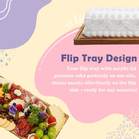 ClouTideR rectangular dessert board with cover keeps treats fresh and visible.