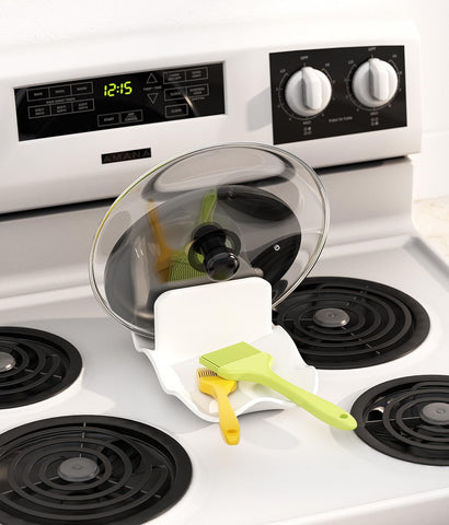 CLTIKACK spoon-lid rest side view showcases stable base to prevent sliding