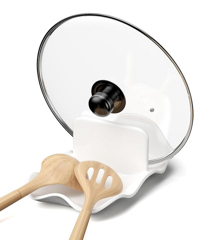 CLTIKACK spoon-lid rest top view keeps mess off counters and within easy reach
