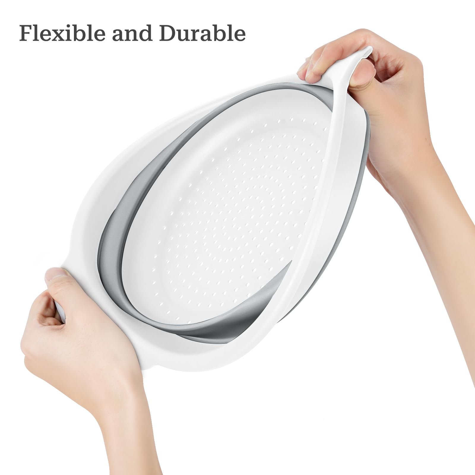 Cluren collapsible colander doubles as serving tray for snacks.