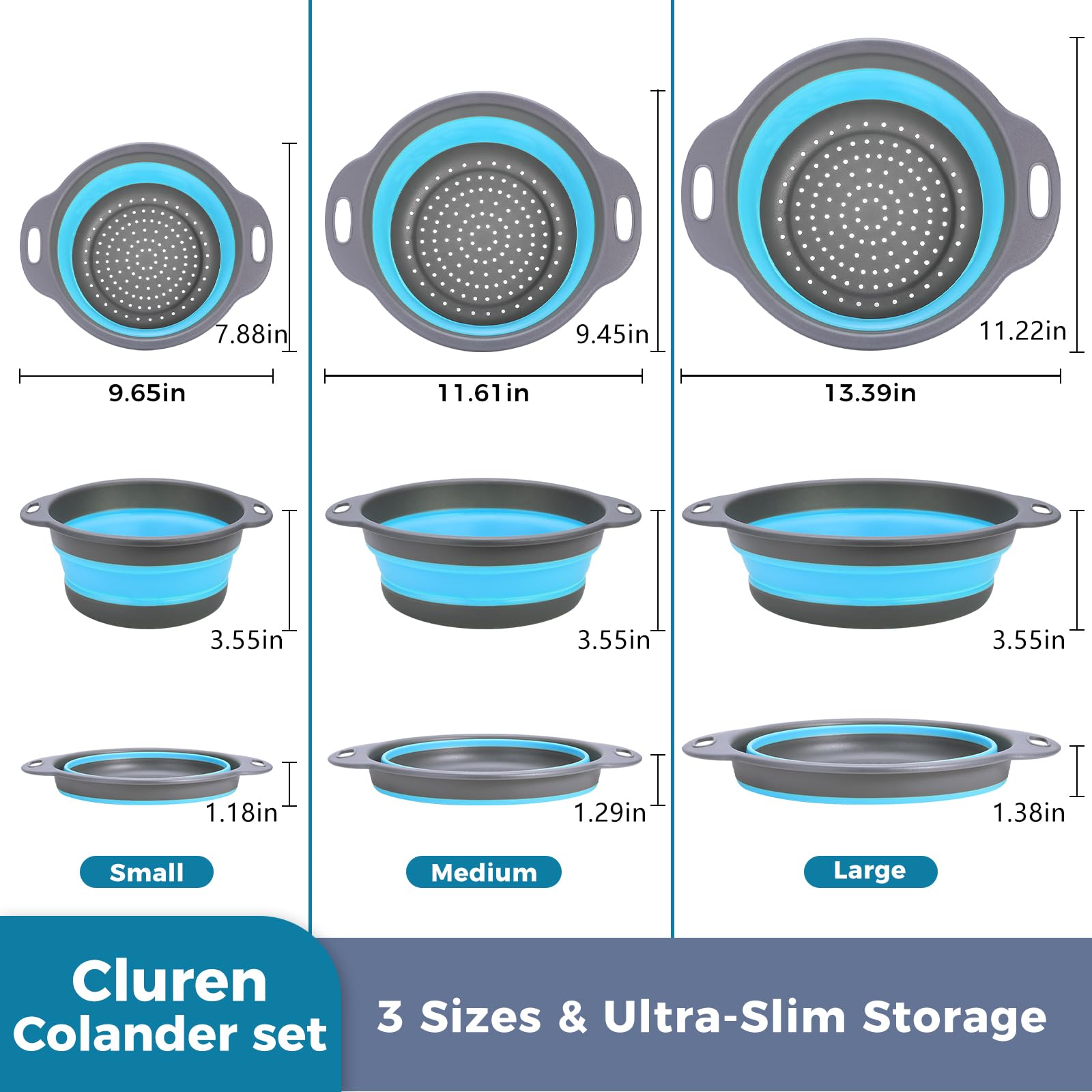 Cluren oversized draining tray provides easy draining and doubles as a drying surface.