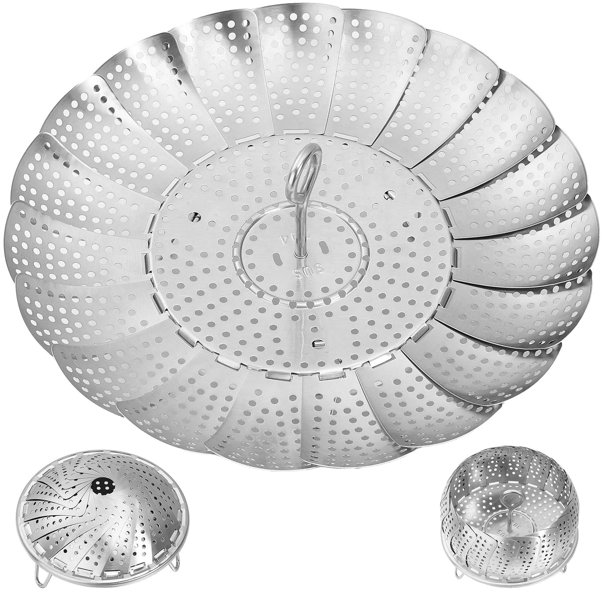 Cluren steamer basket with 304 steel construction for durable, safe steaming.