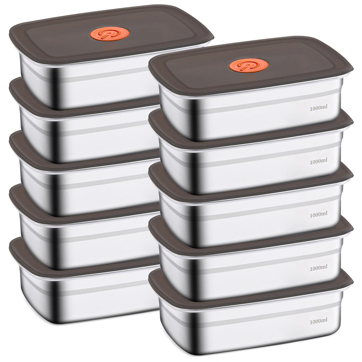 CLWVPCOT 10-pack stainless steel containers for meal prep and leftovers