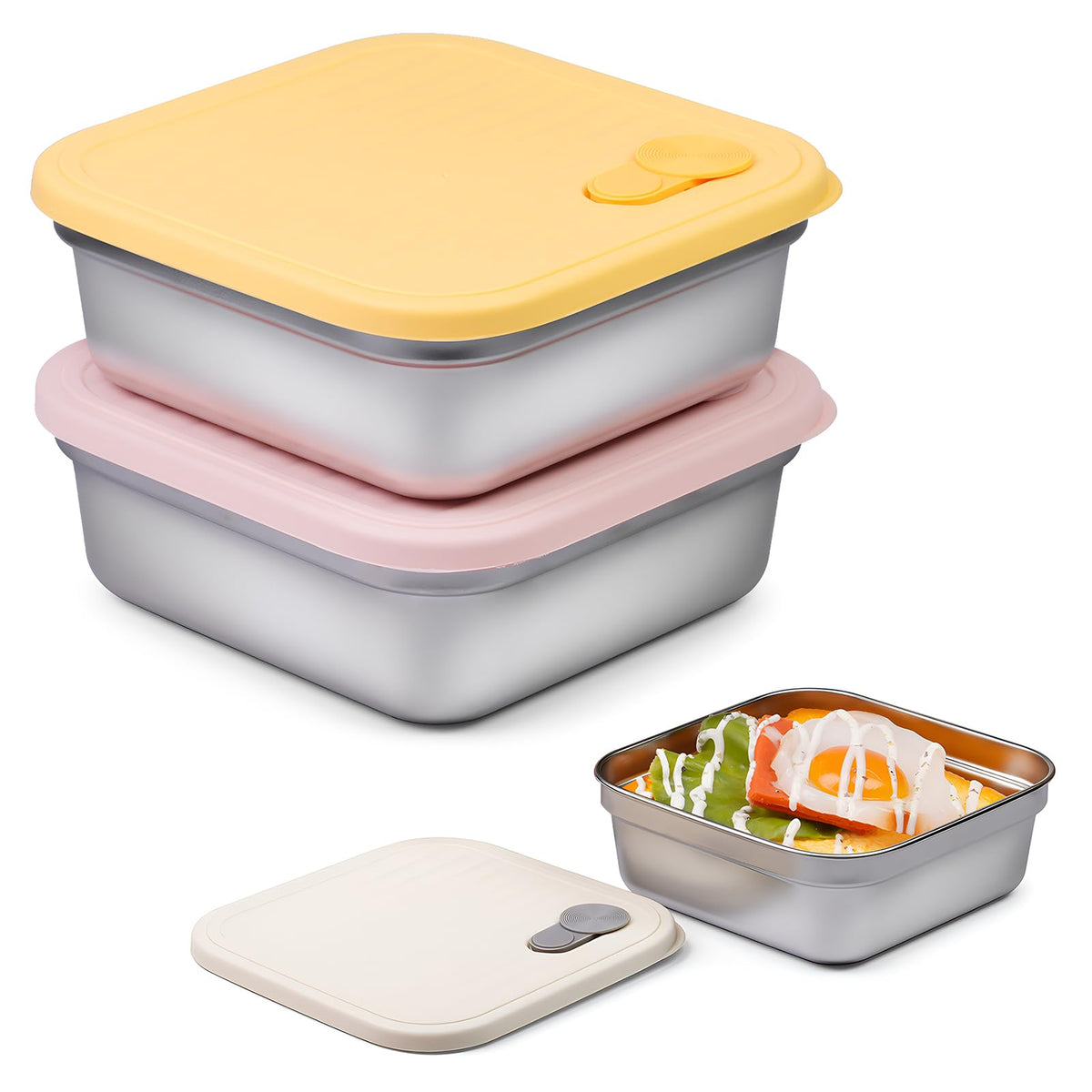 CLWVPCOT 20oz sandwich container with yellow lid for organized meal prep on the go