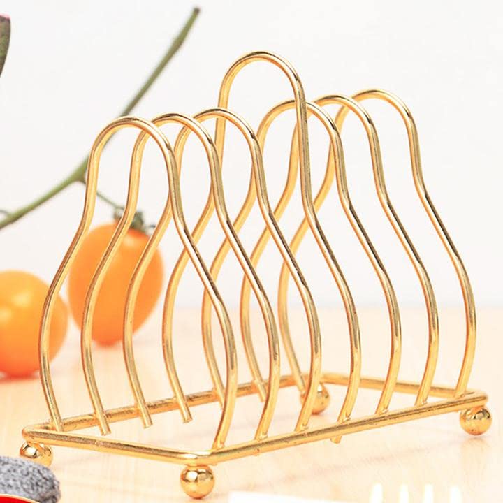 CLWXHS Toast Rack on table with six slices neatly organized
