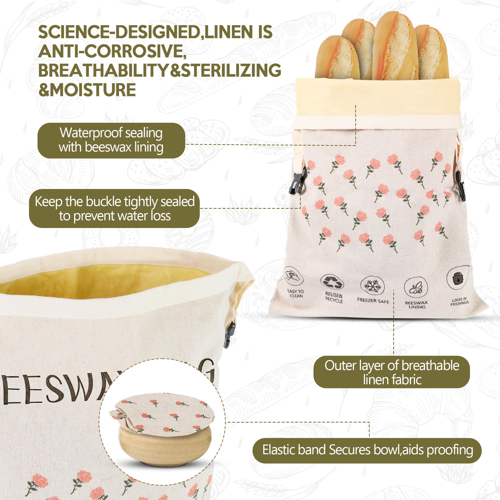 CMACAIV 3D pattern bowl cover pairs with bags for moisture retention.