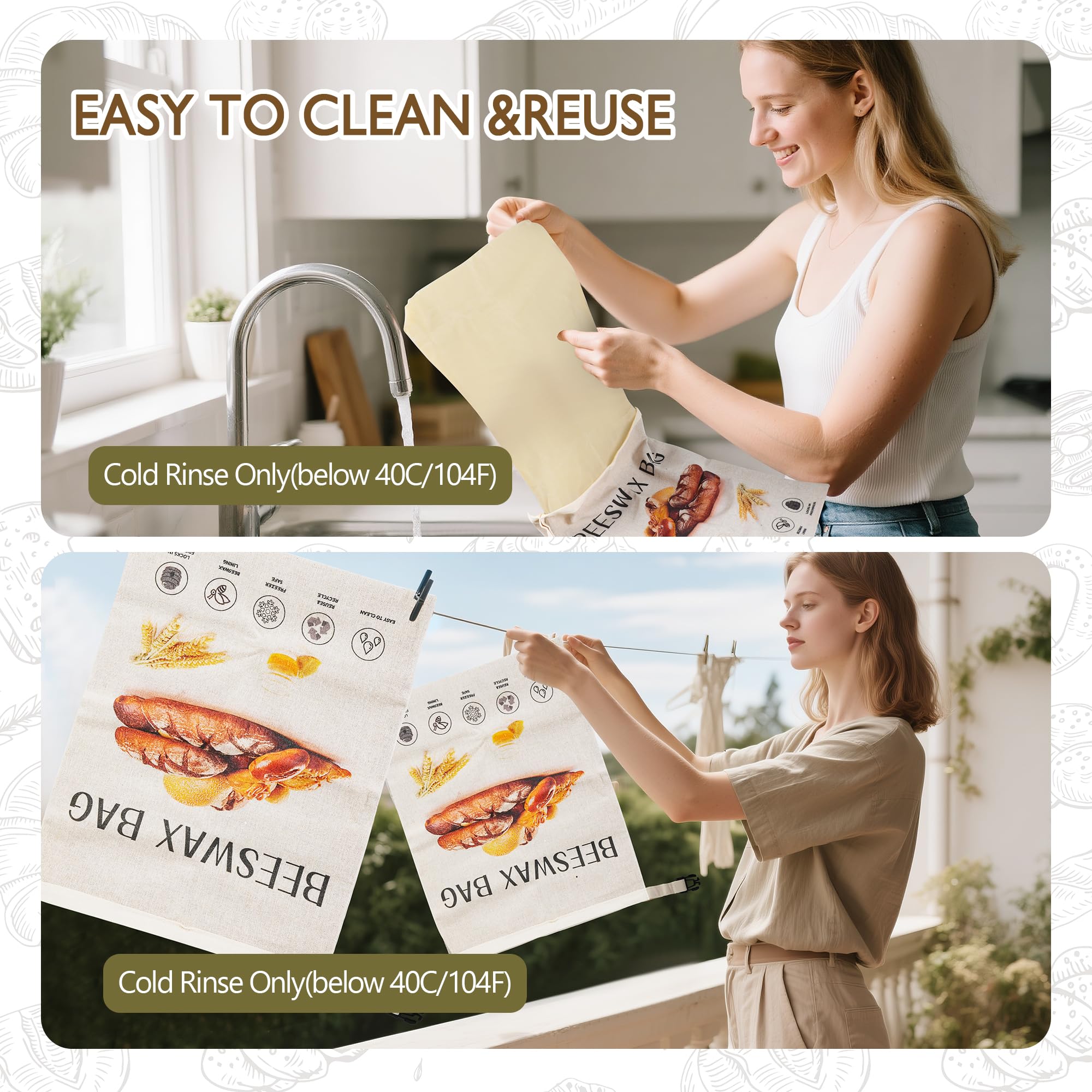 CMACAIV 3D portable bread bags ideal for picnics or travel.