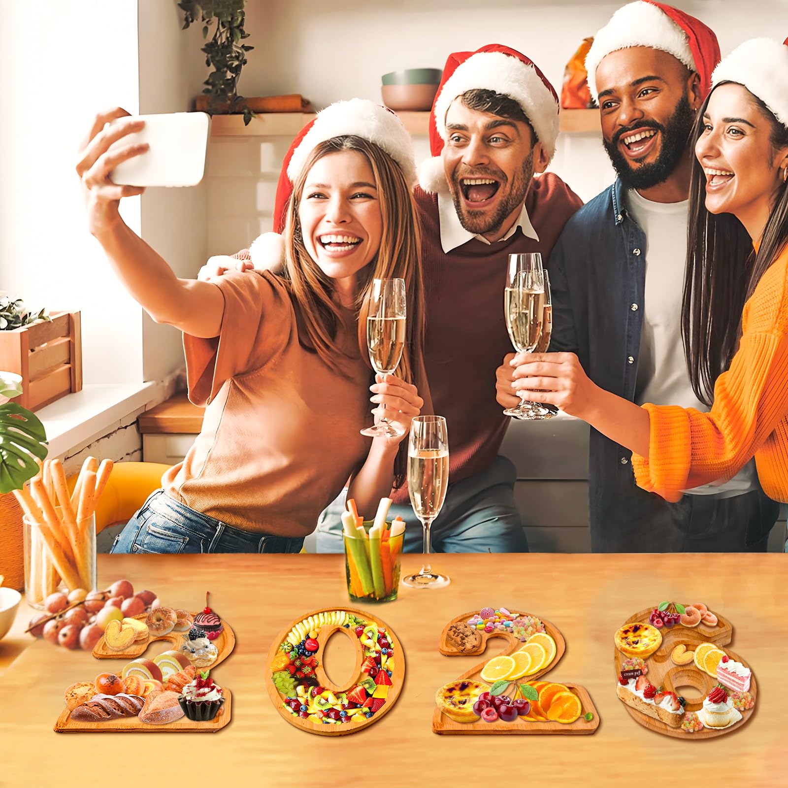 4-piece set shown for New Year party planning and festive photo moments.