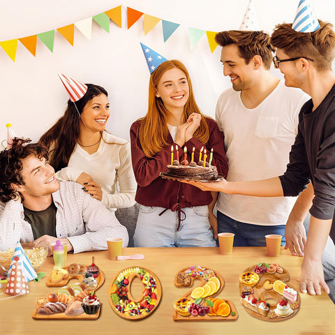 Board set displaying assorted treats to inspire colorful, social snack spreads.