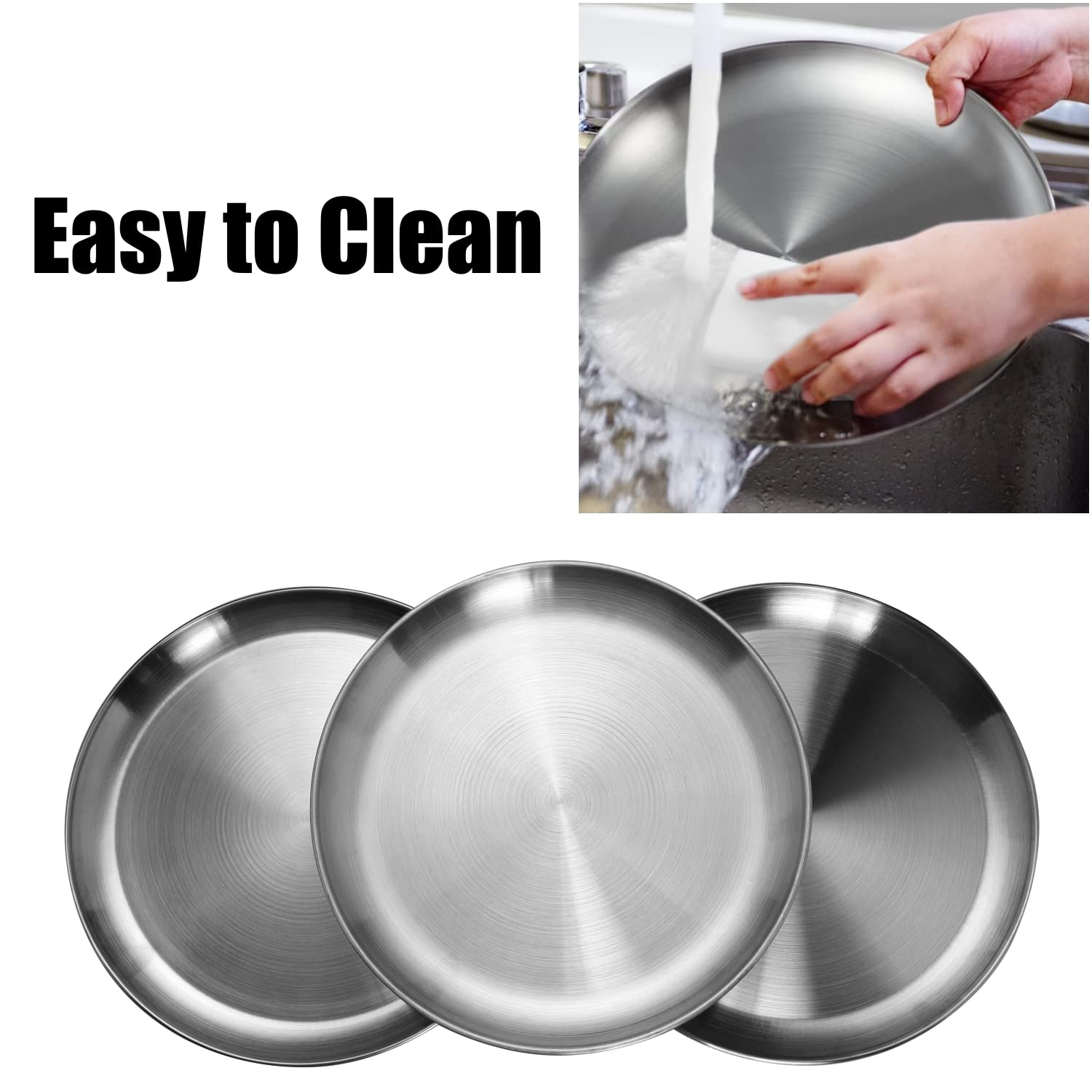 CAMBUY stackable 9-inch plates save kitchen cabinet space.