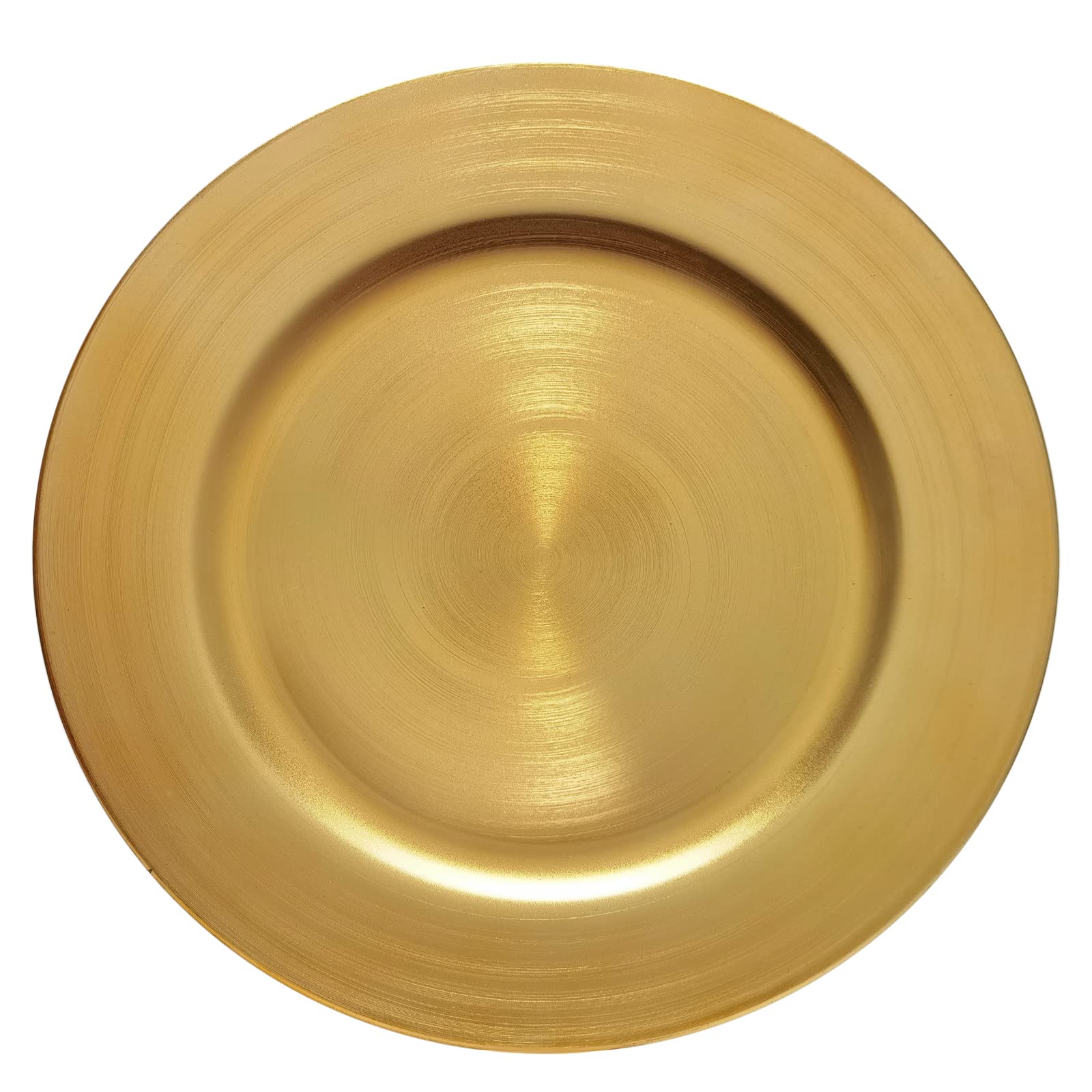 CN.JIAHE 13-inch round charger plate with gold finish enhances table decor.
