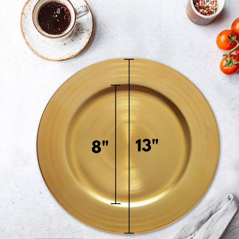 CN.JIAHE 8-piece charger plate set provides cohesive table styling.