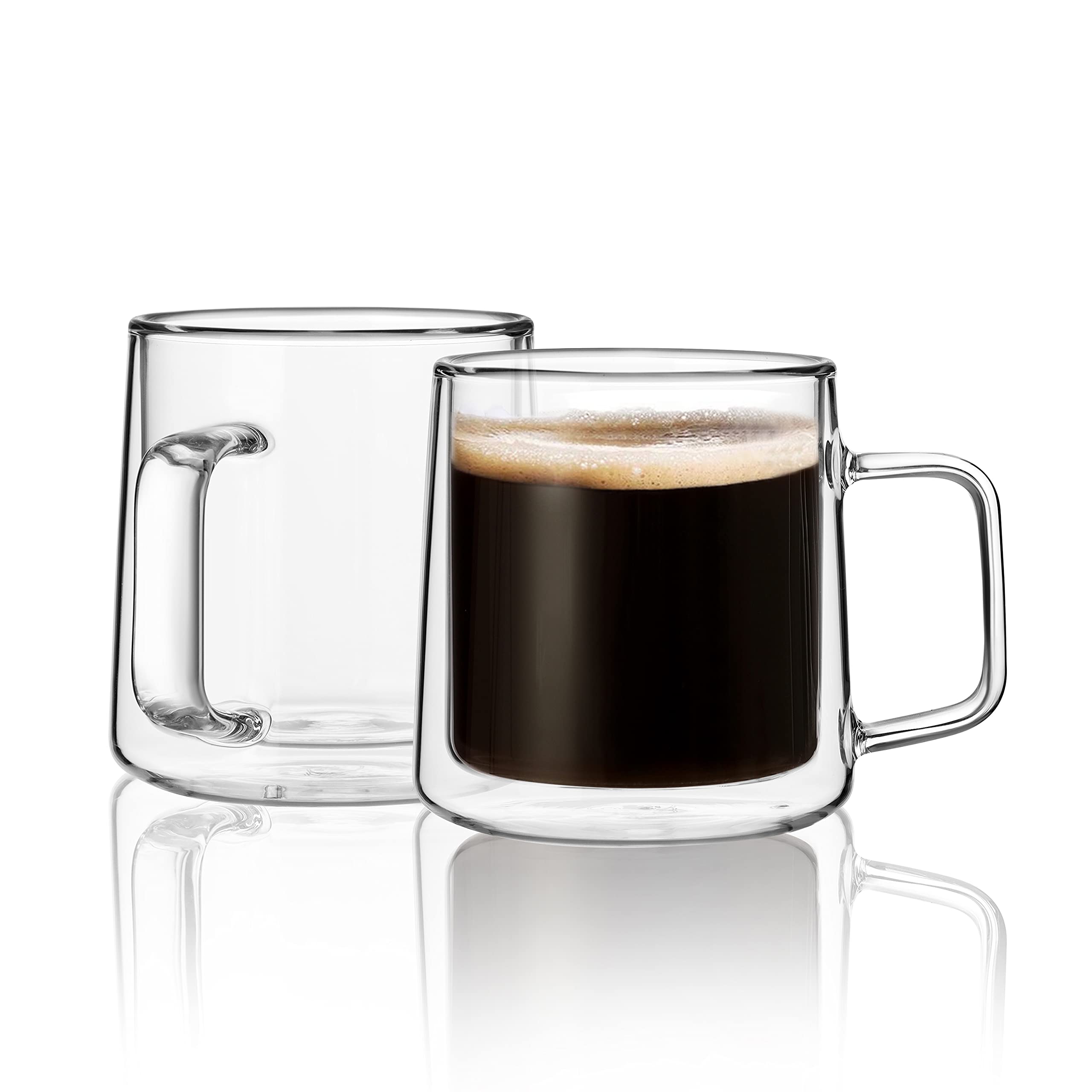 CNGLASS 10oz double-wall mug with handle keeps hot drinks warm and hands cool