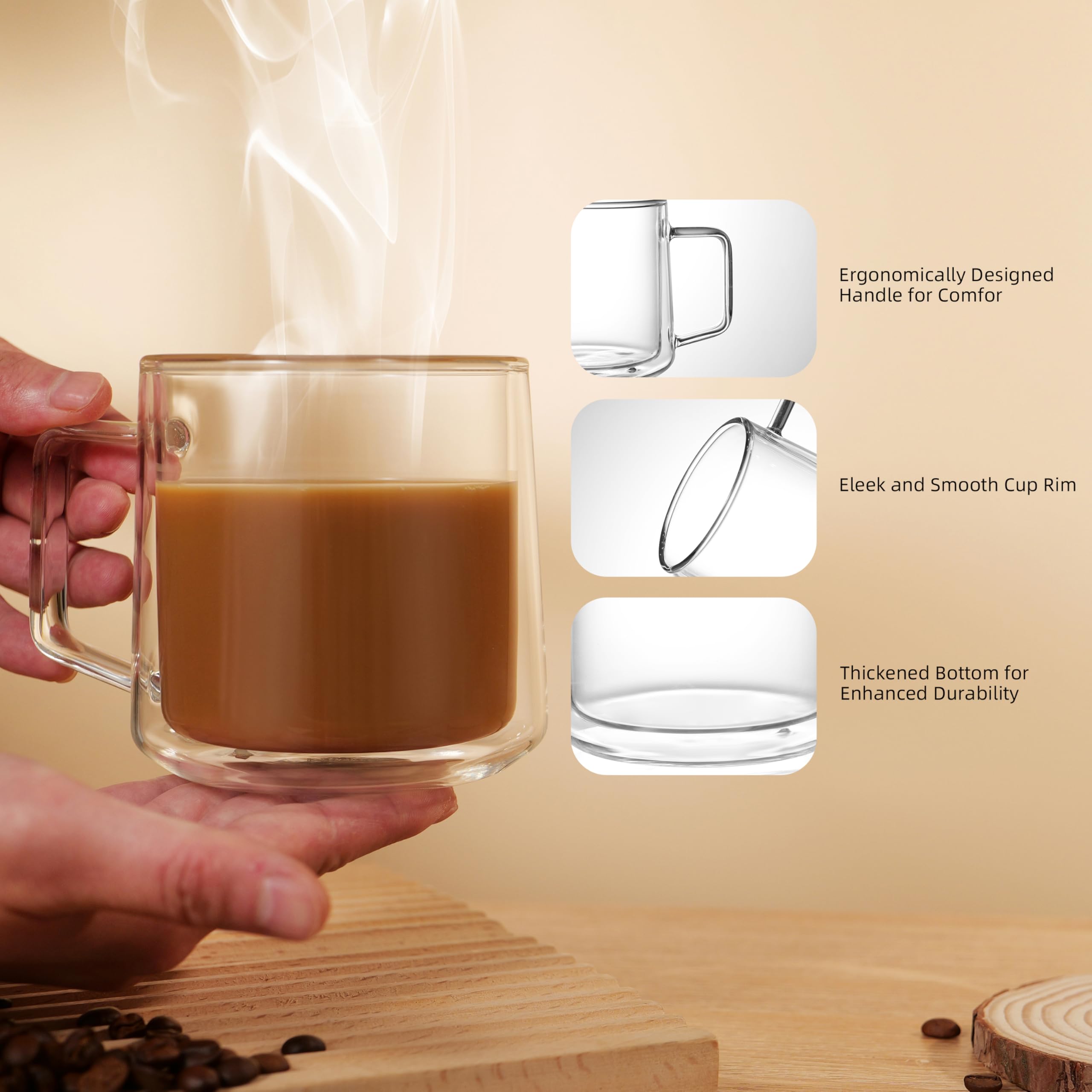 CNGLASS mug demonstrates strong insulation for hot and cold drinks.