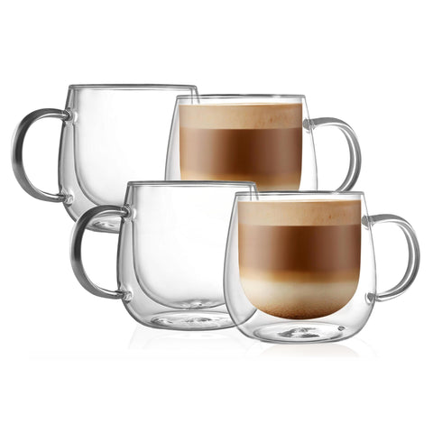 CNGLASS 16oz double-walled mug with handle for easy grip and heat insulation.
