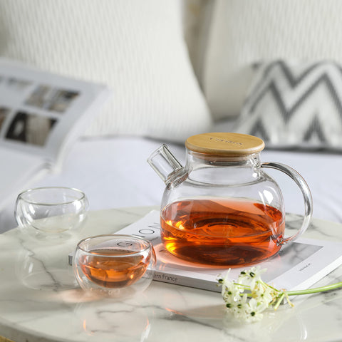 CNGLASS bamboo lid with soft seal for airtight, spill-free pouring.