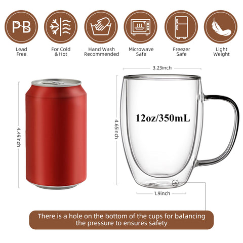 CNGLASS borosilicate glass mug with handle highlights lightweight durability.