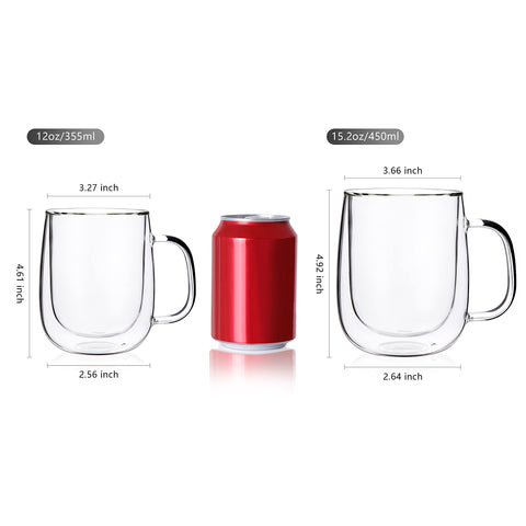 CNGLASS clear borosilicate glass mug holding coffee for daily use