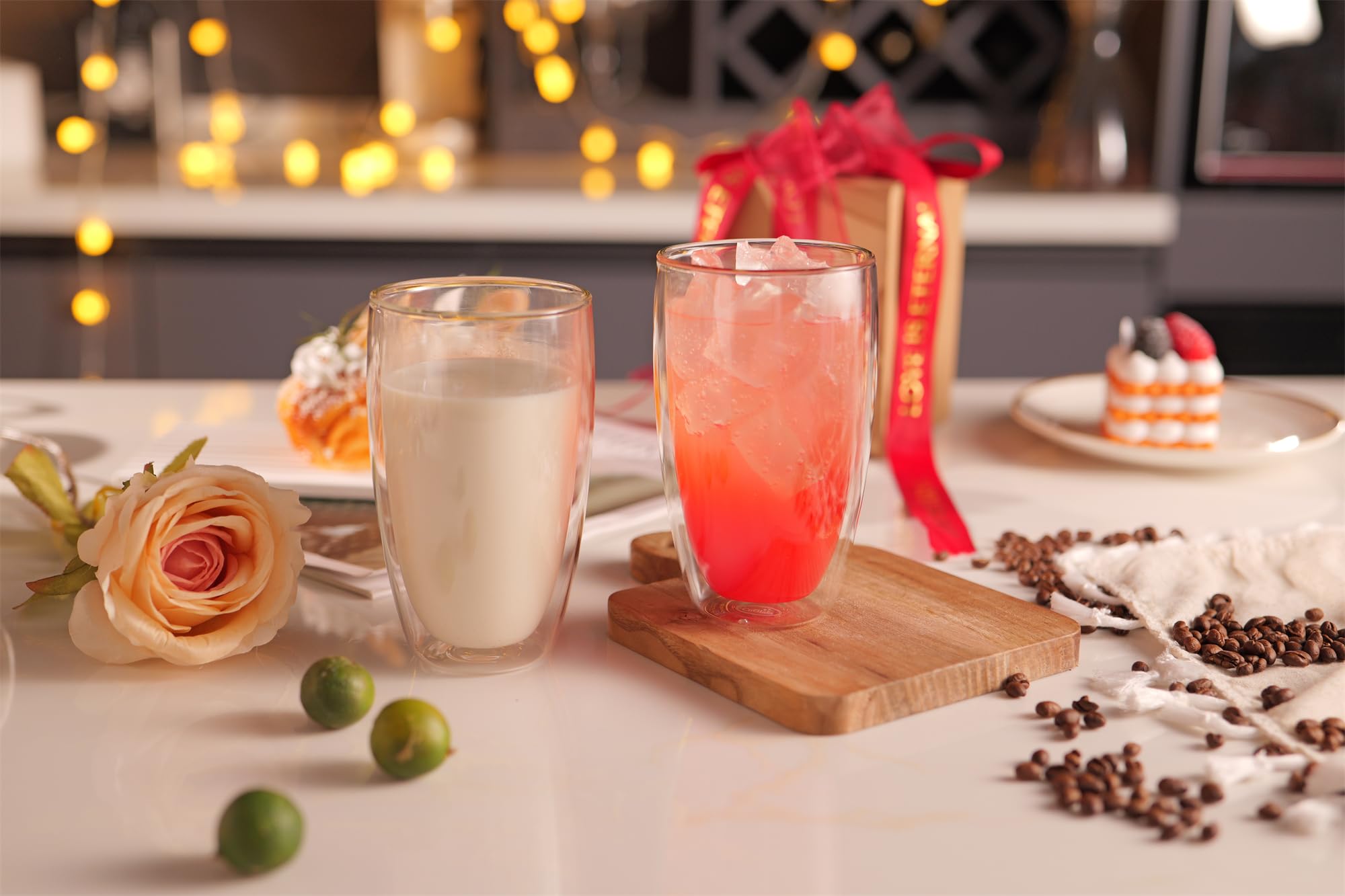 CNGLASS clear glass mug, dishwasher safe and easy to clean