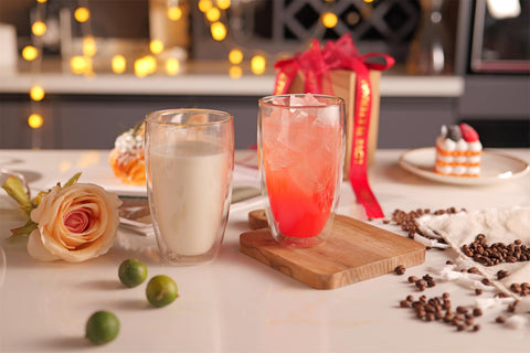 CNGLASS clear glass mug, dishwasher safe and easy to clean